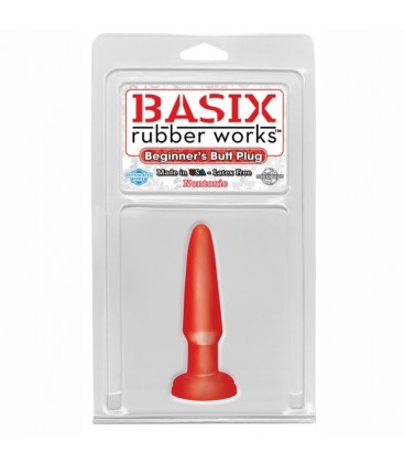 BASIX MINI PLUG ANAL DE GELATINA 9 CM ROJO