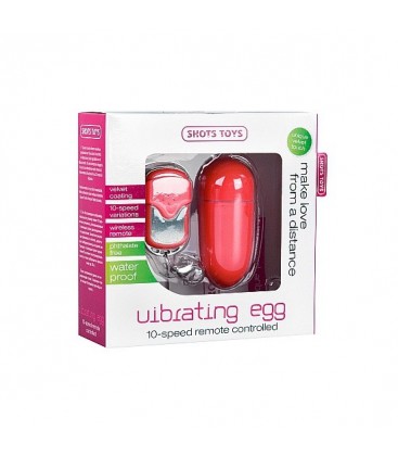 HUEVO VIBRADOR 10 VELOCIDADES CONTROL REMOTO ROJO GRANDE