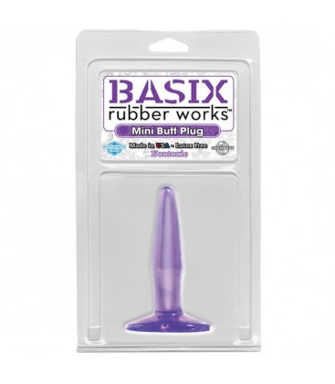 BASIX MINI PLUG ANAL DE GELATINA 9 CM LILA