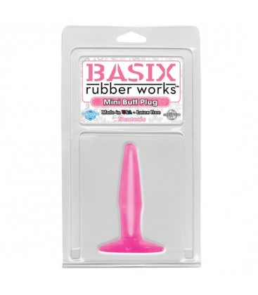 BASIX MINI PLUG ANAL DE GELATINA 9 CM ROSA