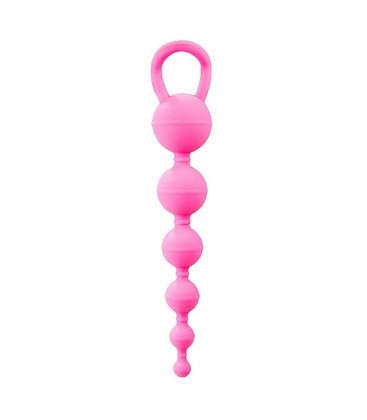 cadena anal con 6 bolas rosa