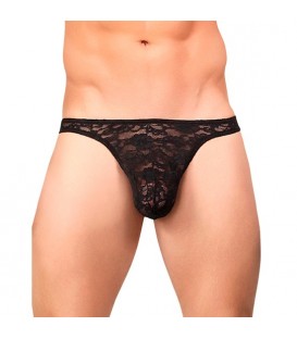 MALE POWER TANGA NEGRO DE ENCAJE