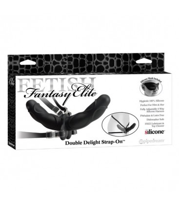 FETISH FANTASY ELITE DOUBLE DELIGHT STRAP ON NEGRO