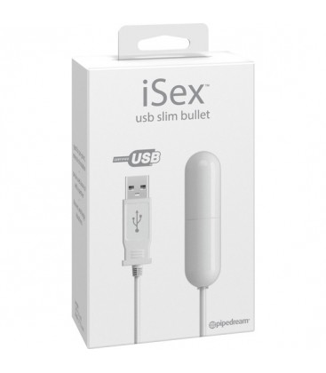 ISEX USB BALA VIBRADORA DELGADA BLANCA