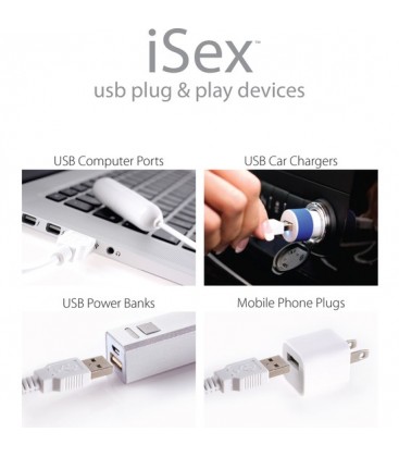 ISEX USB BALA VIBRADORA DELGADA BLANCA