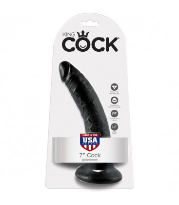 KING COCK PENE REALISTICO 18 CM NEGRO