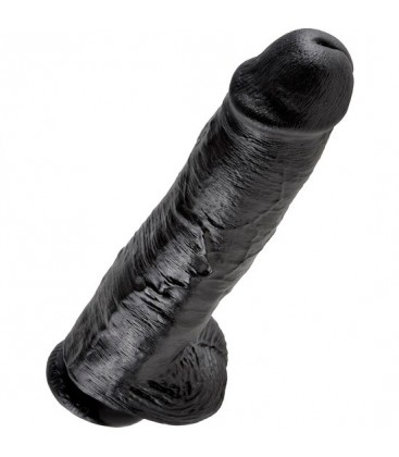 KING COCK PENE REALISTICO CON TESTICULOS 28 CM NEGRO