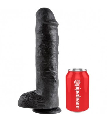 KING COCK PENE REALISTICO CON TESTICULOS 28 CM NEGRO