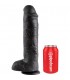 KING COCK PENE REALISTICO CON TESTICULOS 28 CM NEGRO