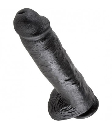 KING COCK PENE REALISTICO CON TESTICULOS 28 CM NEGRO