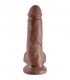 KING COCK PENE REALISTICO CON TESTICULOS 18 CM MARRON