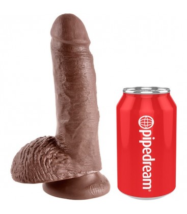 KING COCK PENE REALISTICO CON TESTICULOS 18 CM MARRON