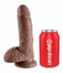 KING COCK PENE REALISTICO CON TESTICULOS 18 CM MARRON