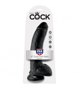 KING COCK PENE REALISTICO CON TESTICULOS 23 CM NEGRO