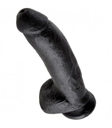 KING COCK PENE REALISTICO CON TESTICULOS 23 CM NEGRO