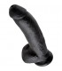 KING COCK PENE REALISTICO CON TESTICULOS 23 CM NEGRO