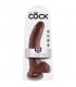 KING COCK PENE REALISTICO CON TESTICULOS 23 CM MARRON