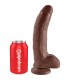 KING COCK PENE REALISTICO CON TESTICULOS 23 CM MARRON