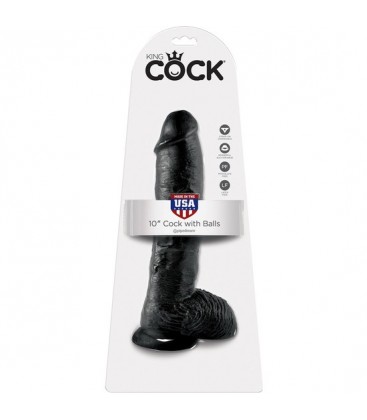 KING COCK PENE REALISTICO CON TESTICULOS 255 CM NEGRO