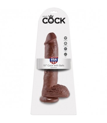 KING COCK PENE REALISTICO CON TESTICULOS 255 CM MARRON