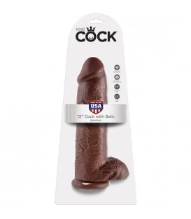 KING COCK CONSOLADOR REALISTICO CON TESTICULOS 30.5 CM MARRON