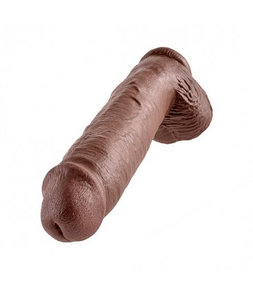 KING COCK PENE REALISTICO CON TESTICULOS 28 CM MARRON