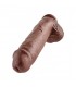 KING COCK PENE REALISTICO CON TESTICULOS 28 CM MARRON