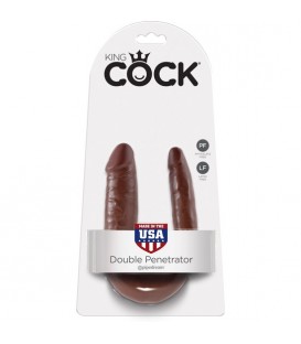 KING COCK CONSOLADOR REALISTICO DOBLE PEQUEÑO MARRON