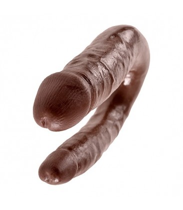 KING COCK PENE REALISTICO DOBLE PEQUENO MARRON