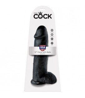 KING COCK CONSOLADOR REALISTICO CON TESTICULOS 30,5 CM NEGRO