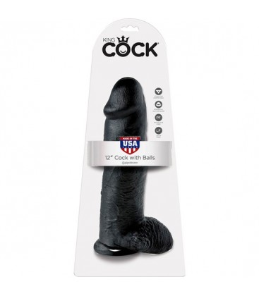 KING COCK PENE REALISTICO CON TESTICULOS 305 CM NEGRO