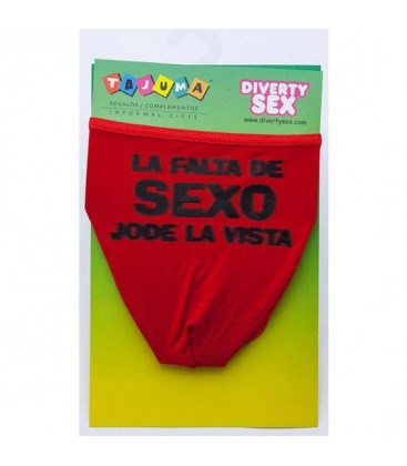 TANGA ROJO CHICO LA FALTA DE SEXO JODE LA VISTA