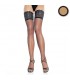 LEG AVENUE MEDIAS NEGRAS AUTOADHESIVAS CON ENCAJE ANCHO NUDE PLUS