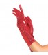 LEG AVENUE GUANTES DE LENTEJUELAS DE COLOR ROJO