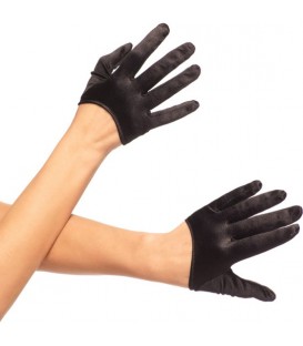 LEG AVENUE GUANTES CORTOS SATEN NEGRO