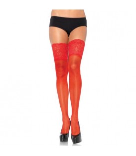 LEG AVENUE MEDIAS ULTRA FINAS CON LIGA ROJO