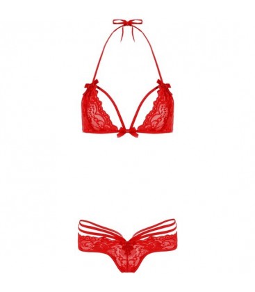 LEG AVENUE SUJETADOR HALTER CON BRAGUITA ROJO