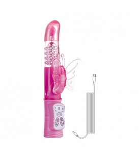 VIBRADOR RECARGABLE MARIPOSA ROSA