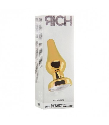 RICH TAPoN ANAL ORO 114 CM CON ZAFIRO BLANCO