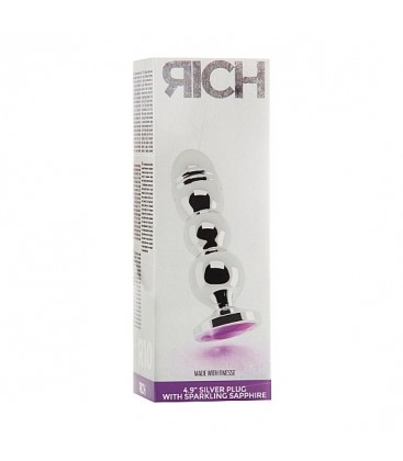 RICH TAPoN ANAL PLATA 125 CM CON ZAFIRO MORADO