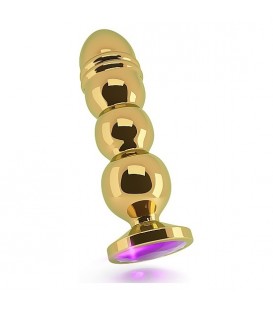 RICH TAPÓN ANAL ORO 12,5 CM CON ZAFIRO MORADO