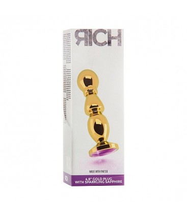 RICH TAPoN ANAL ORO 12 CM CON ZAFIRO MORADO