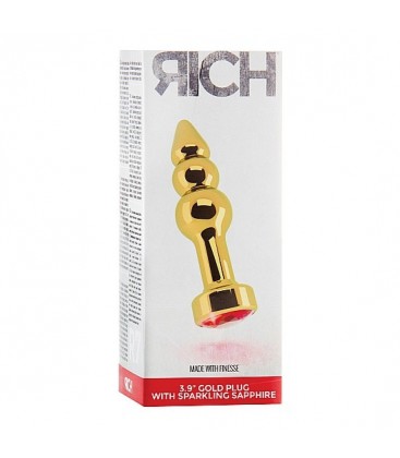 RICH TAPoN ANAL ORO 10 CM CON ZAFIRO ROJO