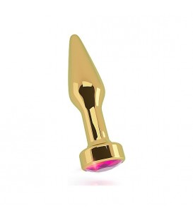 RICH TAPÓN ANAL ORO 10 CM CON ZAFIRO ROSA