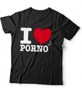 CAMISETA I LOVE PORNO NEGRA