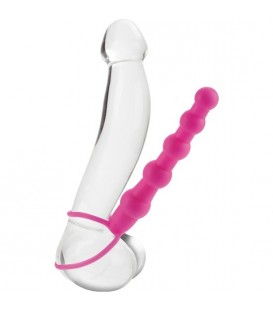 BEADED DUAL DILDO CON ARNES ROSA