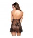 TEASE SEDUCTIVE CAMISON CON TANGA A JUEGO NEGRO