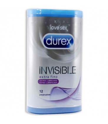 DUREX INVISIBLE EXTRA FINO EXTRA LUBRICADO 12 UDS