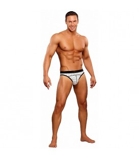MALE POWER TANGA BLANCO RAYAS NEGRAS