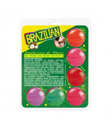 SECRET PLAY BRAZILIAN BALLS VARIADAS GEL INTIMO AROMA FRUTAS